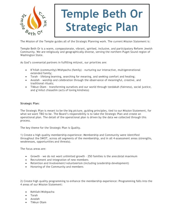 Strategicplan - Temple Beth Or